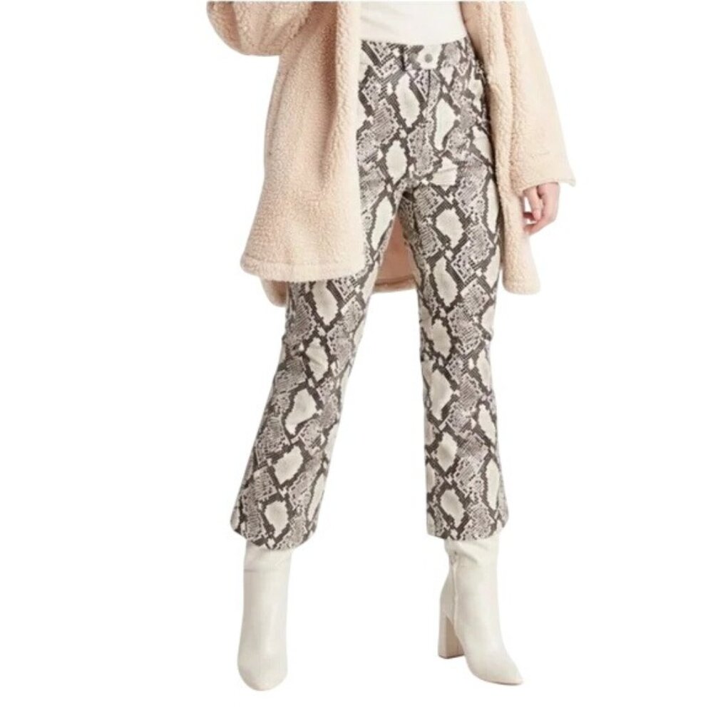 2/$30 Choosy Size 0 Faux Leather Snake Cropped Print High-Waisted Capris NWT
